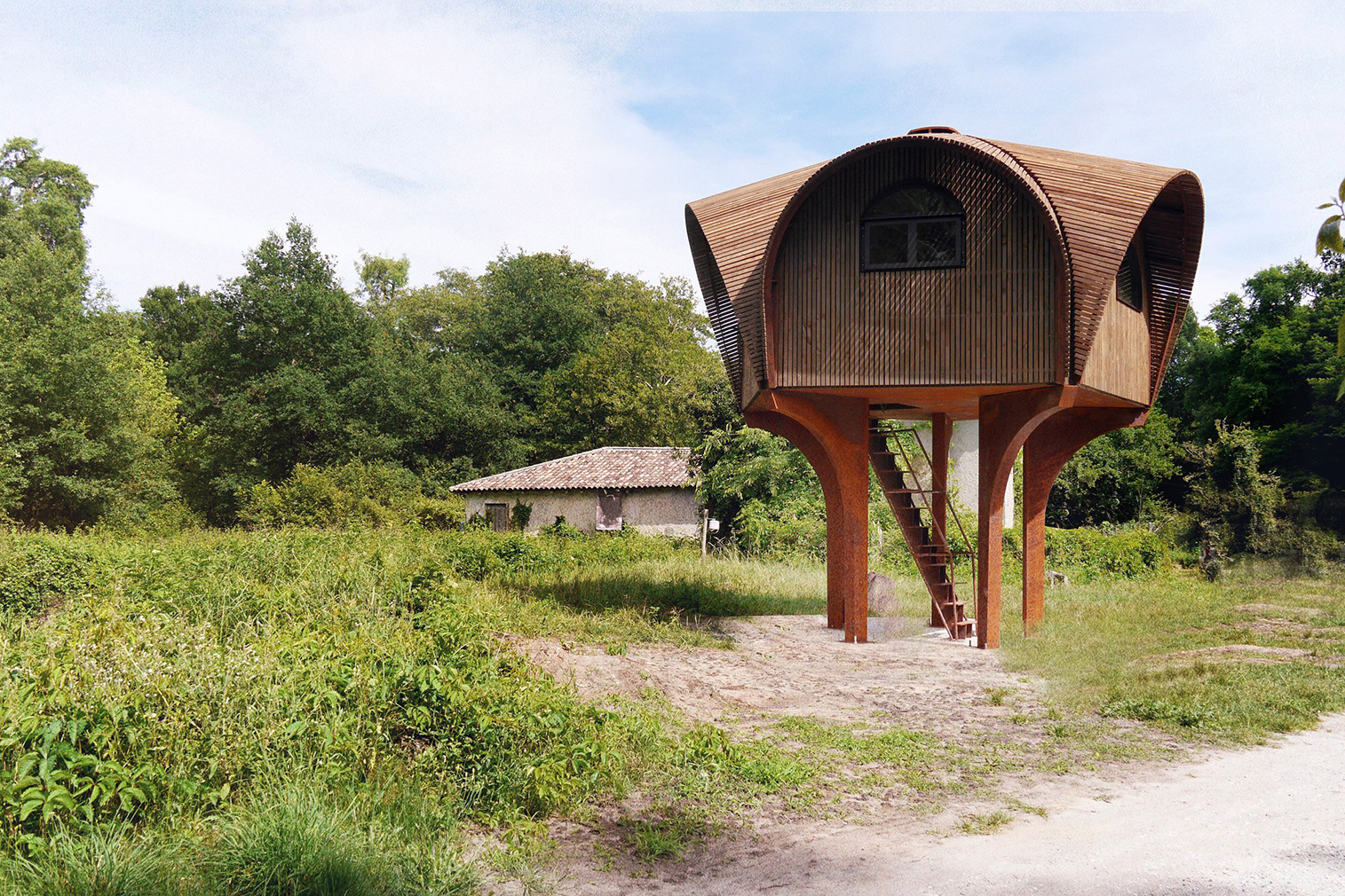 Le Haute Perché cabin designed by Studio Weave in Bordeaux