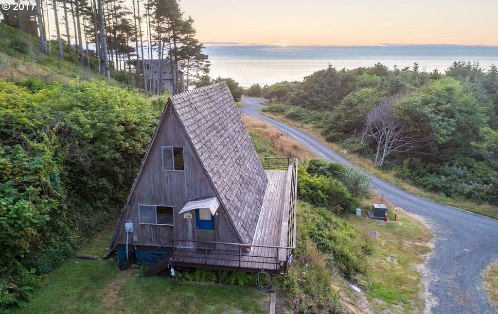 A Frame beach cabin for sale in Oregon