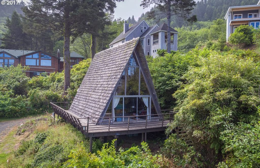 Classic A-frame beach cabin hits the market in Oregon for $315k