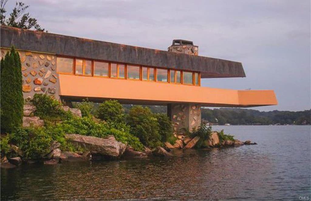 Private island with a pair of Frank Lloyd Wright homes lists for $15m