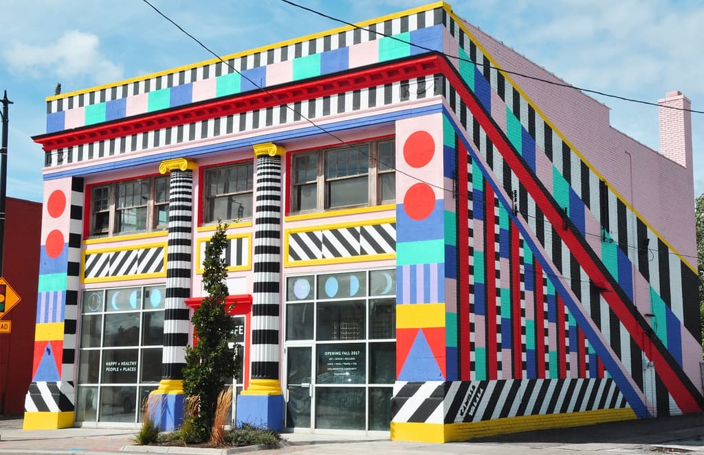 Former bank in Ohio gets a technicolour dreamcoat by Camille Walala