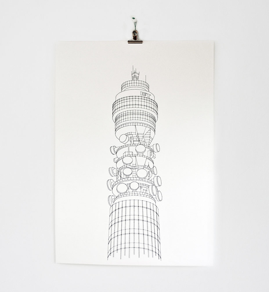 The Spaces Xmas gift guide - thread artwork of the BT tower