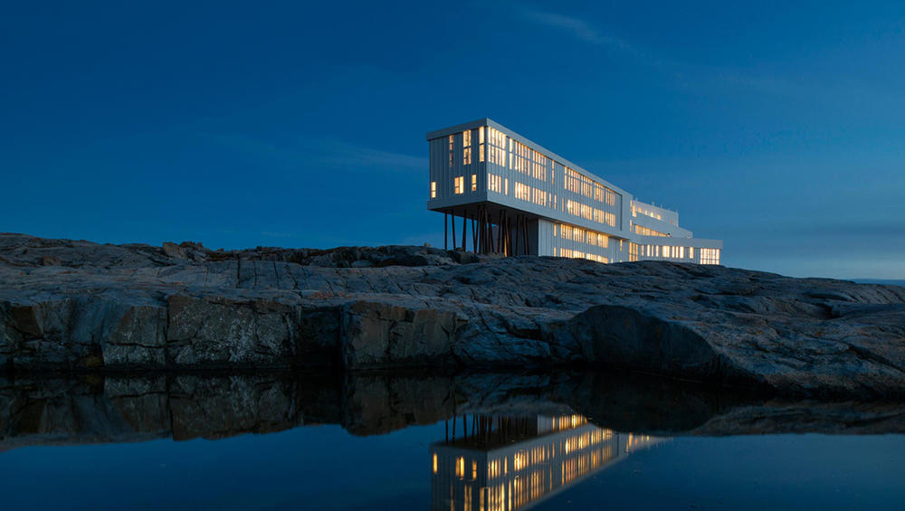 Fogo Island Inn in Newfoundland where you can see the Northern Lights swirling overhead