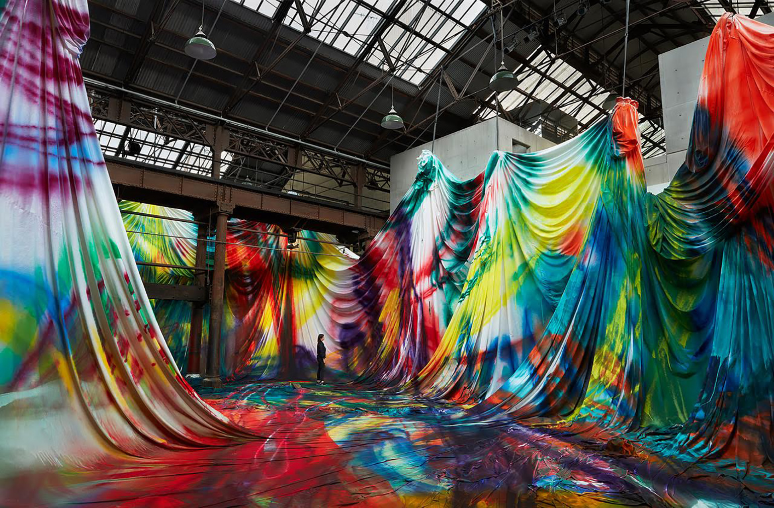 Katharina Grosse drenches Sydney’s Carriageworks in colour