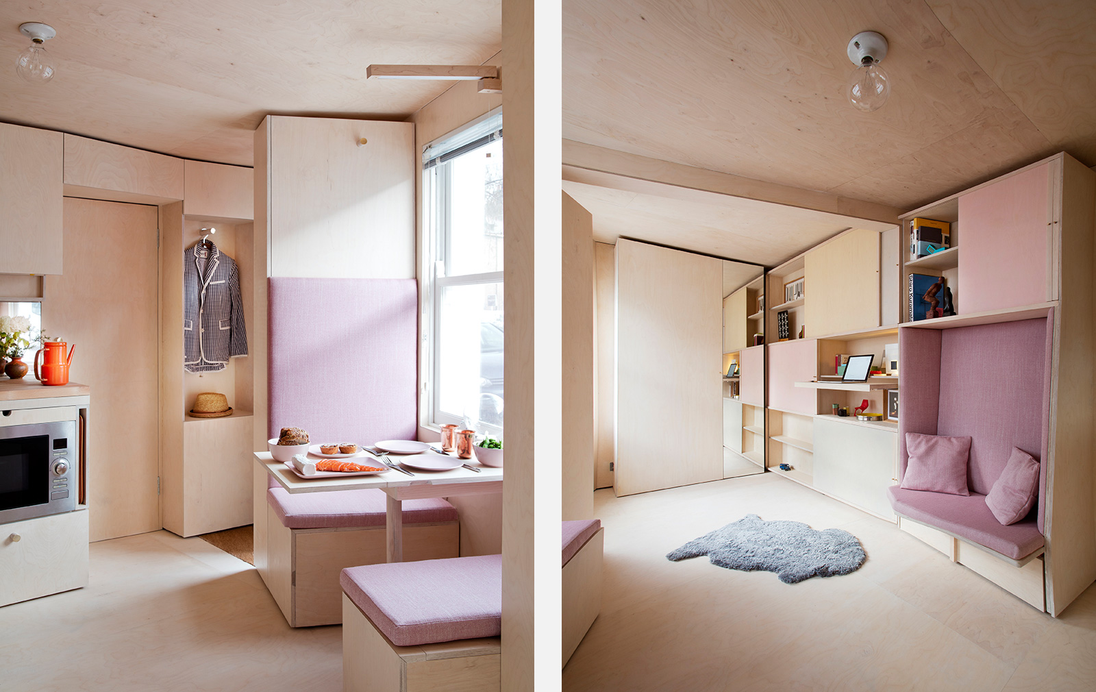Micro home apartment designed by Courtesy of Studiomama