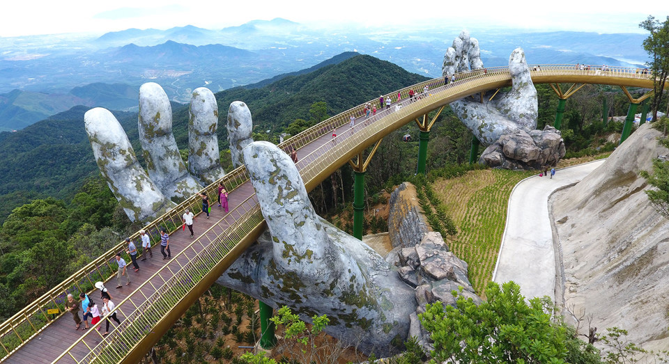 Golden Bridge in Vietnam's Ba Na Hills