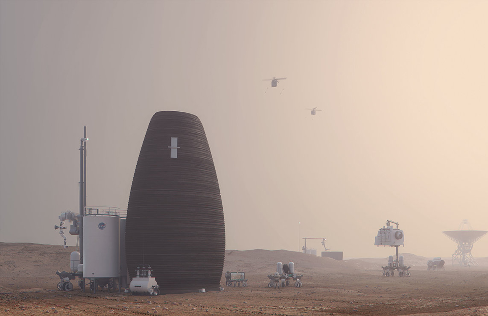 Marsha 3D-printed home for Mars, designed by AI Space Factory