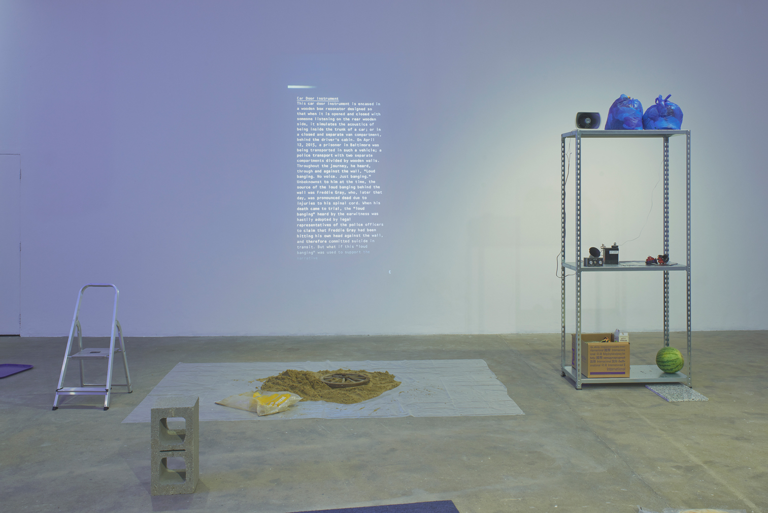 Lawrence Abu Hamdan, Earwitness Inventory (2018). Commissioned and produced by Chisenhale Gallery, London in partnership with: Witte de With Center for Contemporary Art, Rotterdam; Contemporary Art Museum St. Louis; and Institute of Modern Art, Brisbane. Courtesy of the artist. Photo: Andy Keate.