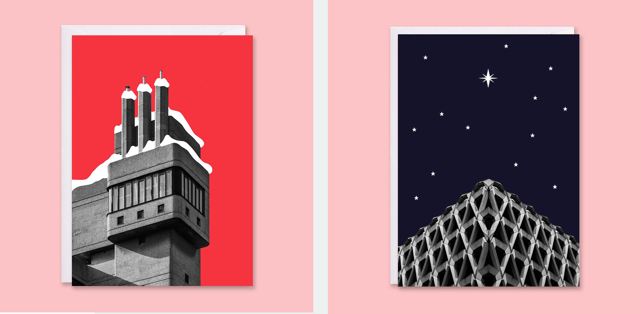 Brutalist Xmas cards by In from the snow