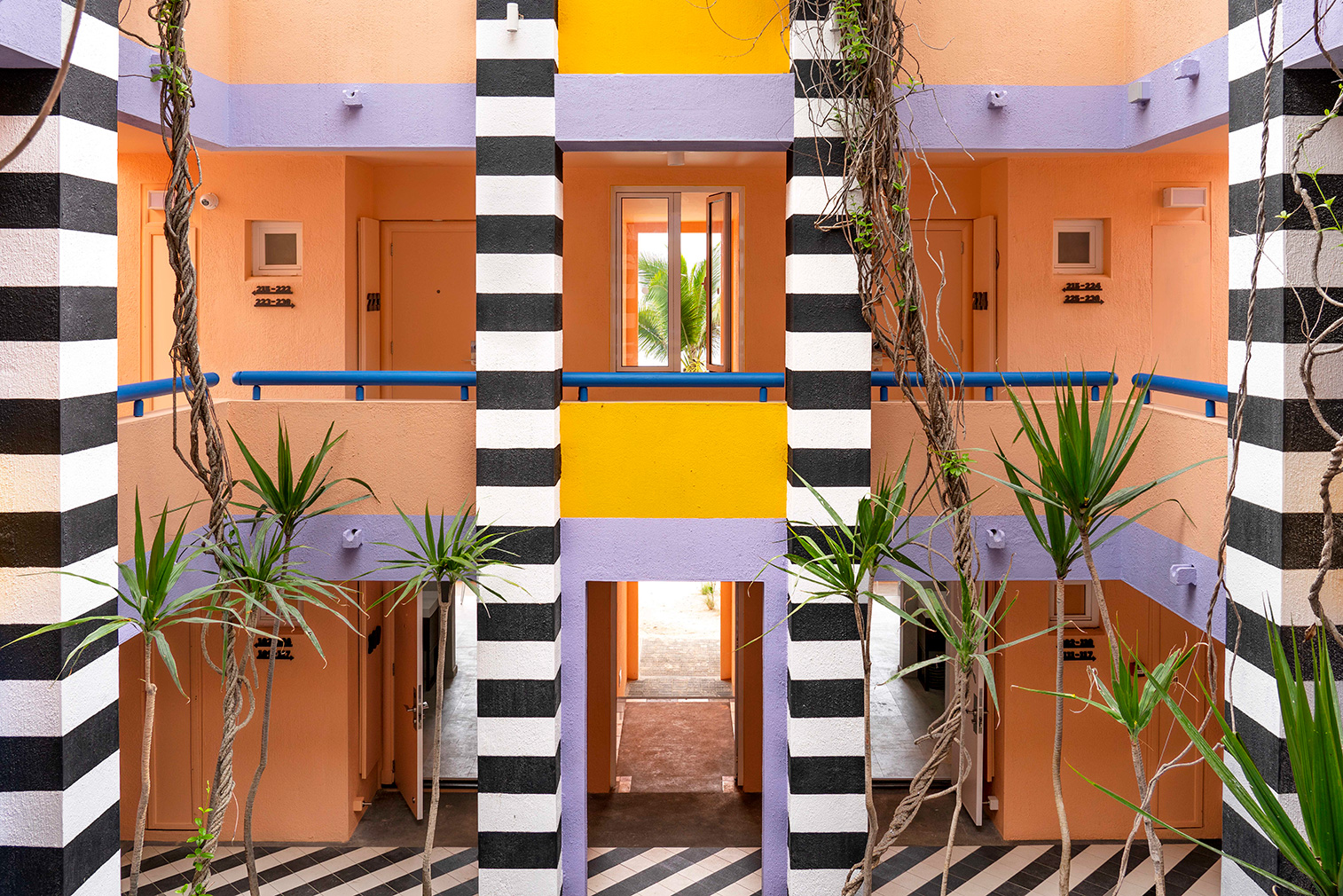 Camille Walala brings kaleidoscopic colour to Mauritius hotel SALT of Palmar