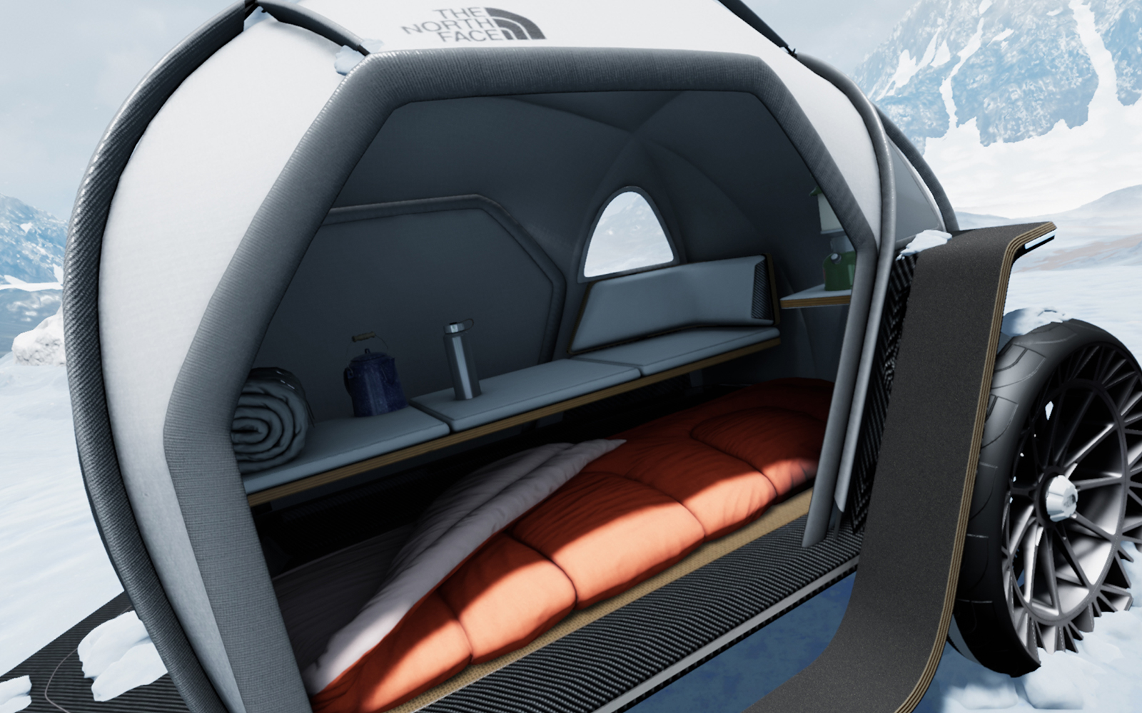 BMW teams up with The North Face on a futuristic element-proof camper