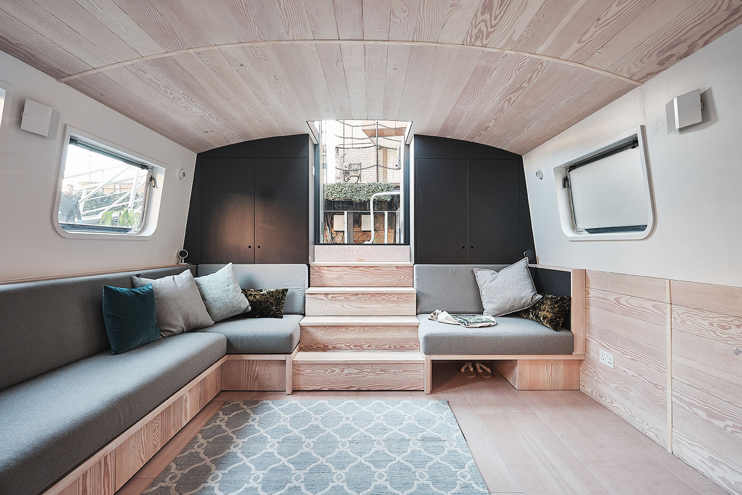 The Dusky Parakeet house boat designed by 31/44 Architects. It's for sale via Aucoot