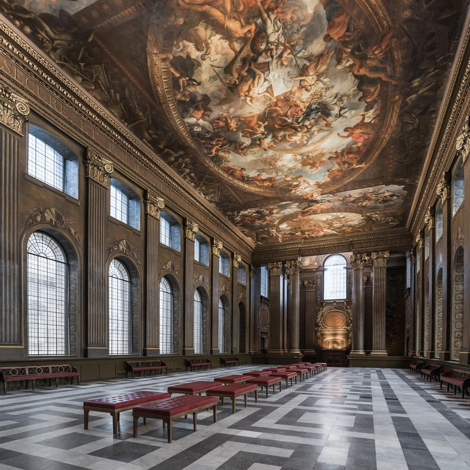 The freshly restored Painted Hall at the Old Royal Naval College