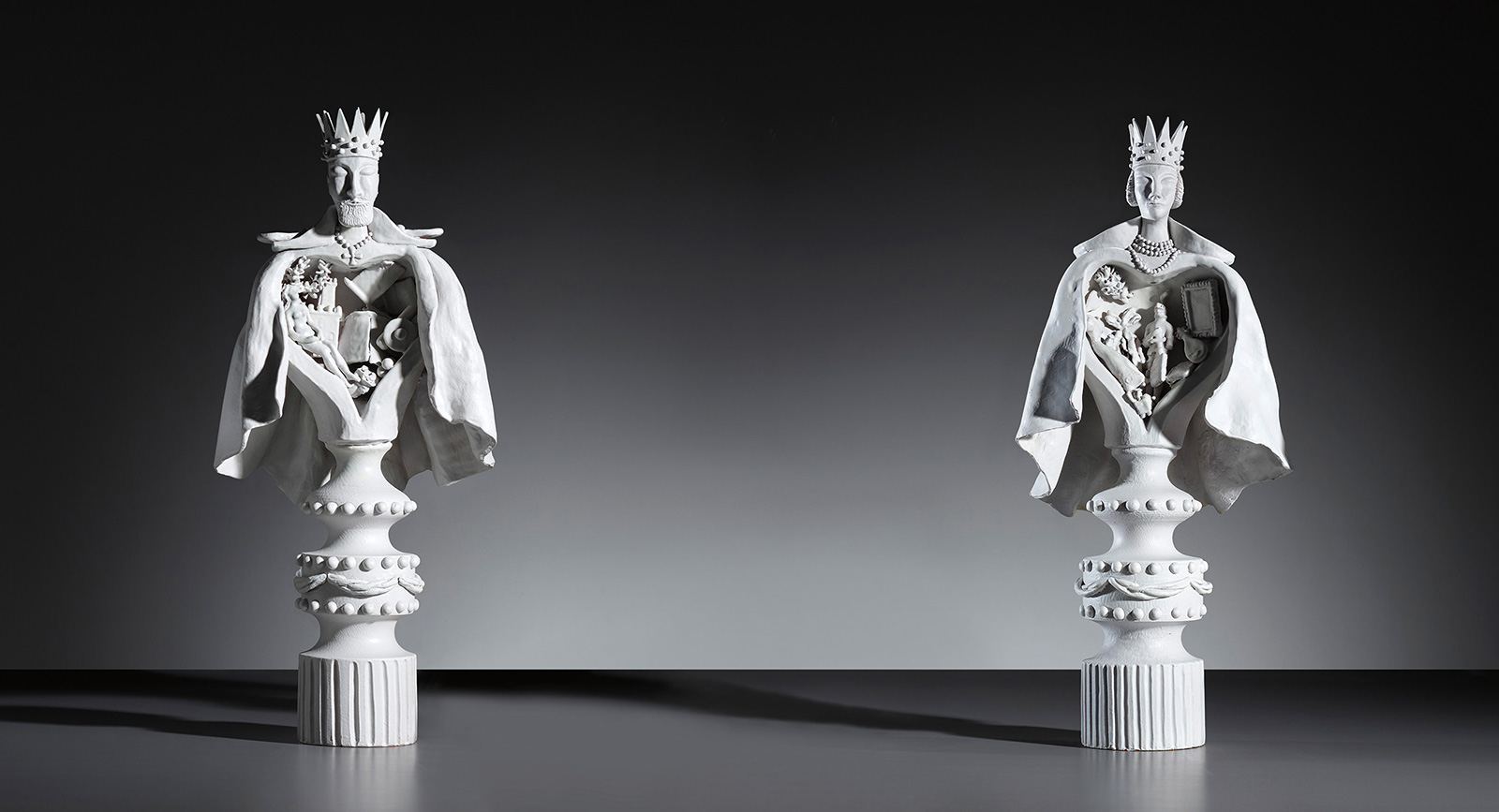Lot 309: Large king and queen statuettes by Gio Ponti, circa 1951 Estimate: £15,000 - 20,000. Courtesy of Phillips
