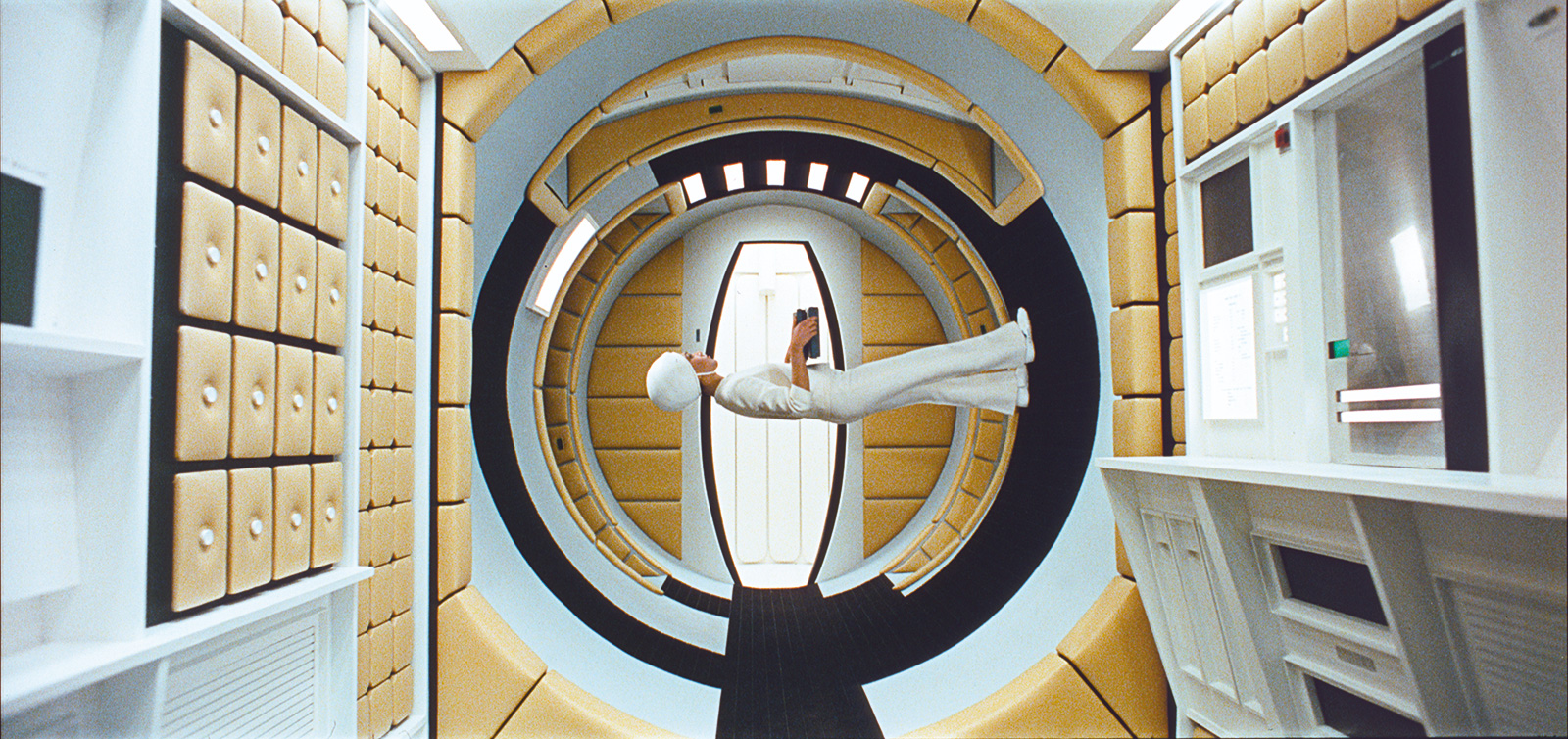 The centrifuge stage in 2001: A Space Odyssey. (c) The Stanley Kubrick Archive