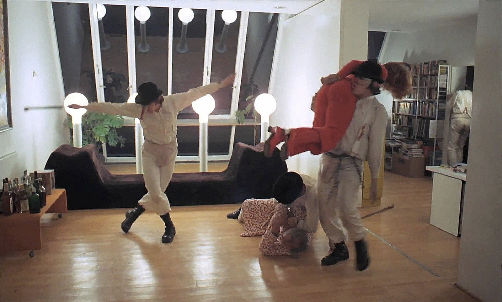 Still from the Jaffe House scene in A Clockwork Orange