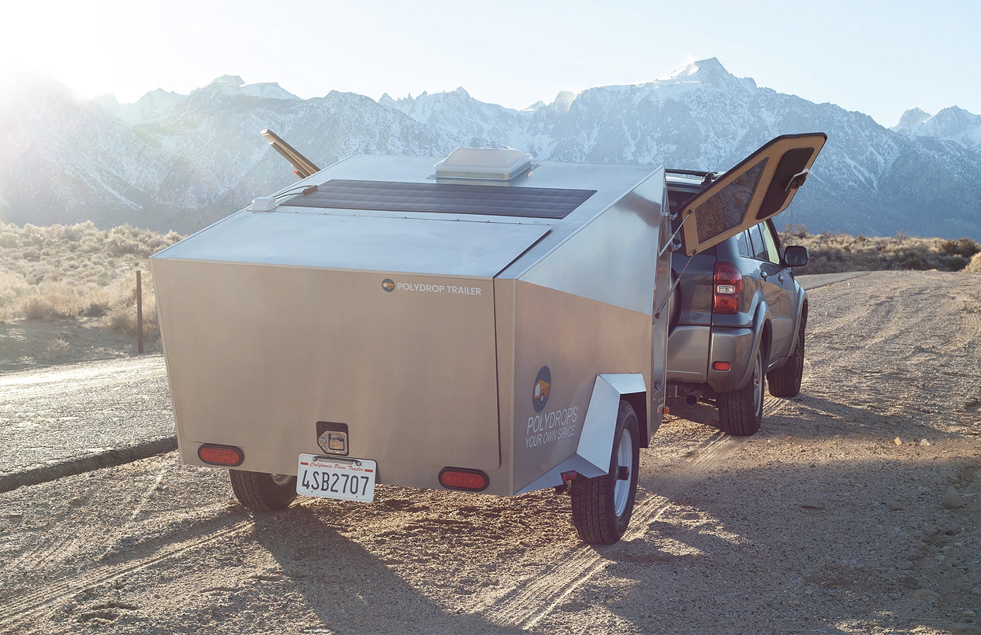 Is this the world’s most minimal camper? The Polydrop cabin has pine interiors and a lightweight aluminium shell