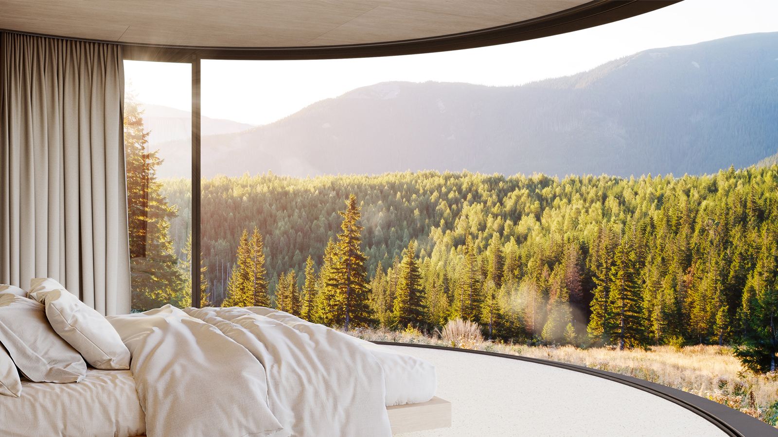 This round cabin opens straight onto the landscape