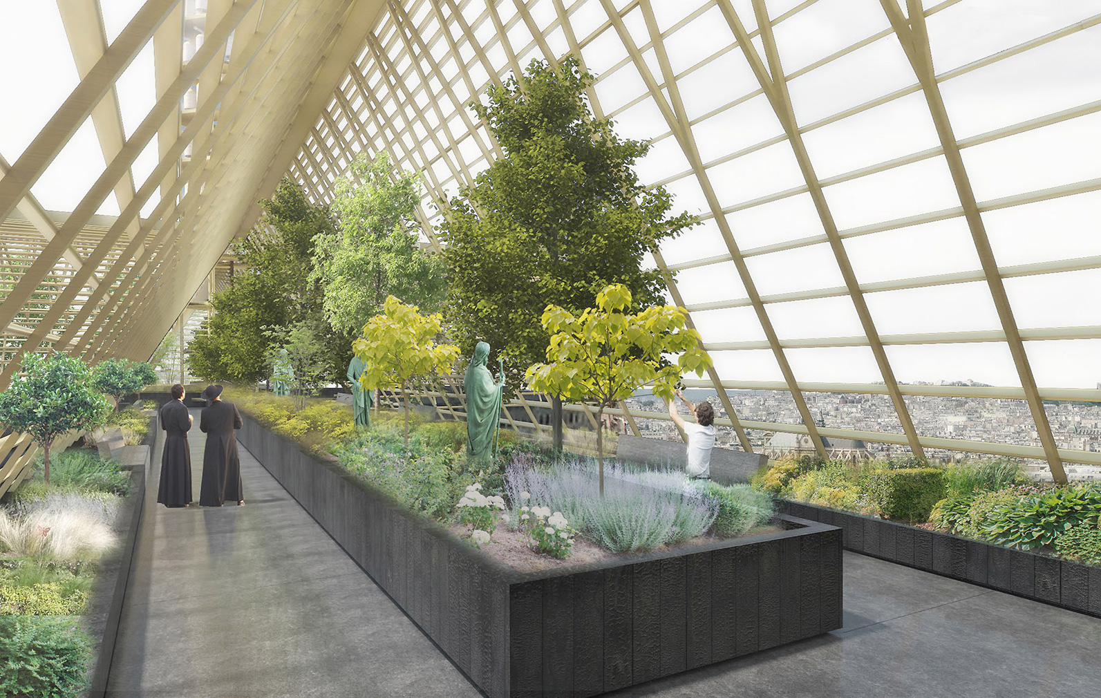 Could Notre-Dame’s roof be rebuilt as a giant greenhouse? Inside the proposed structure.