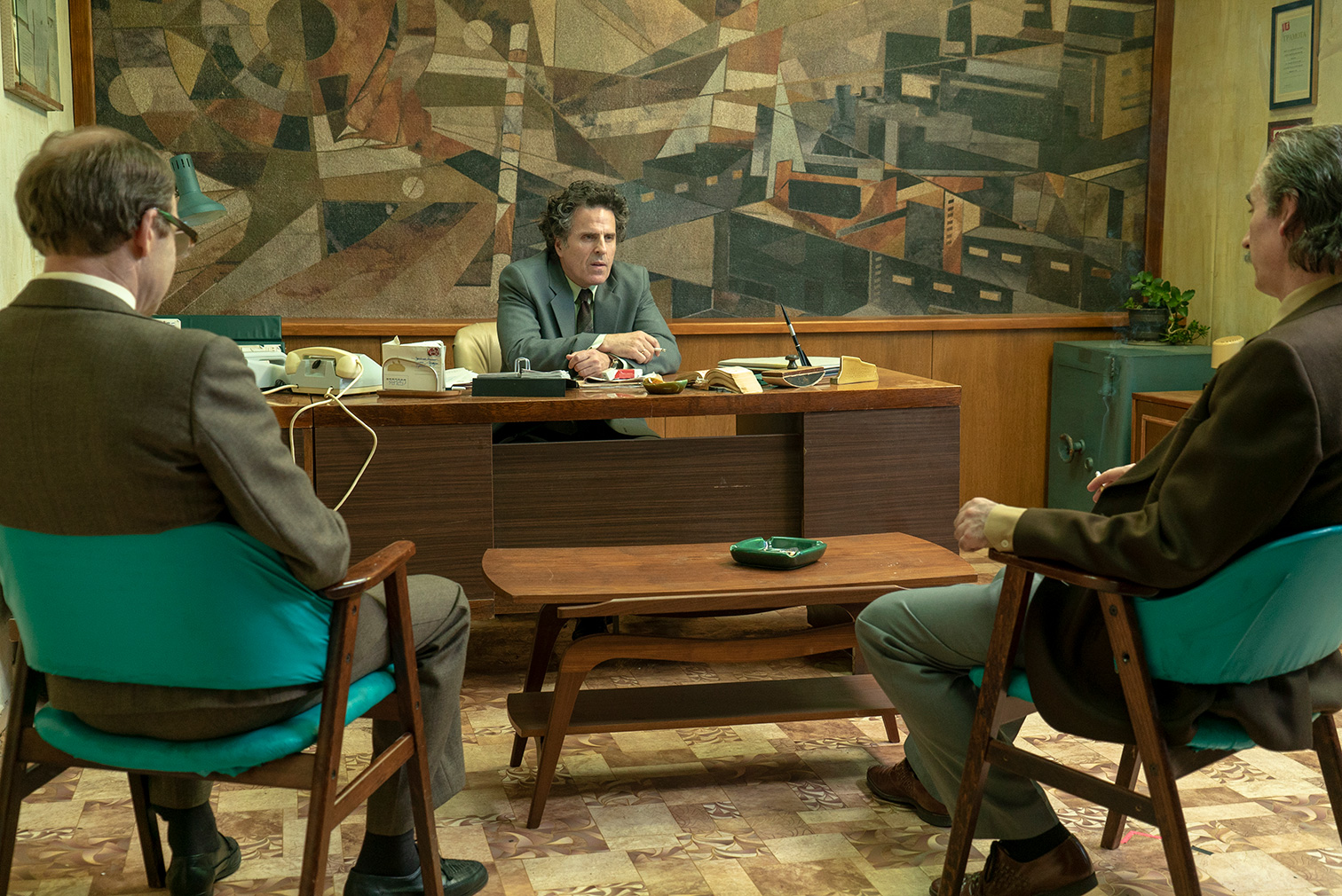 Chernobyl's interior sets evoke the 1980s with myriad clashing patterns and somber tones