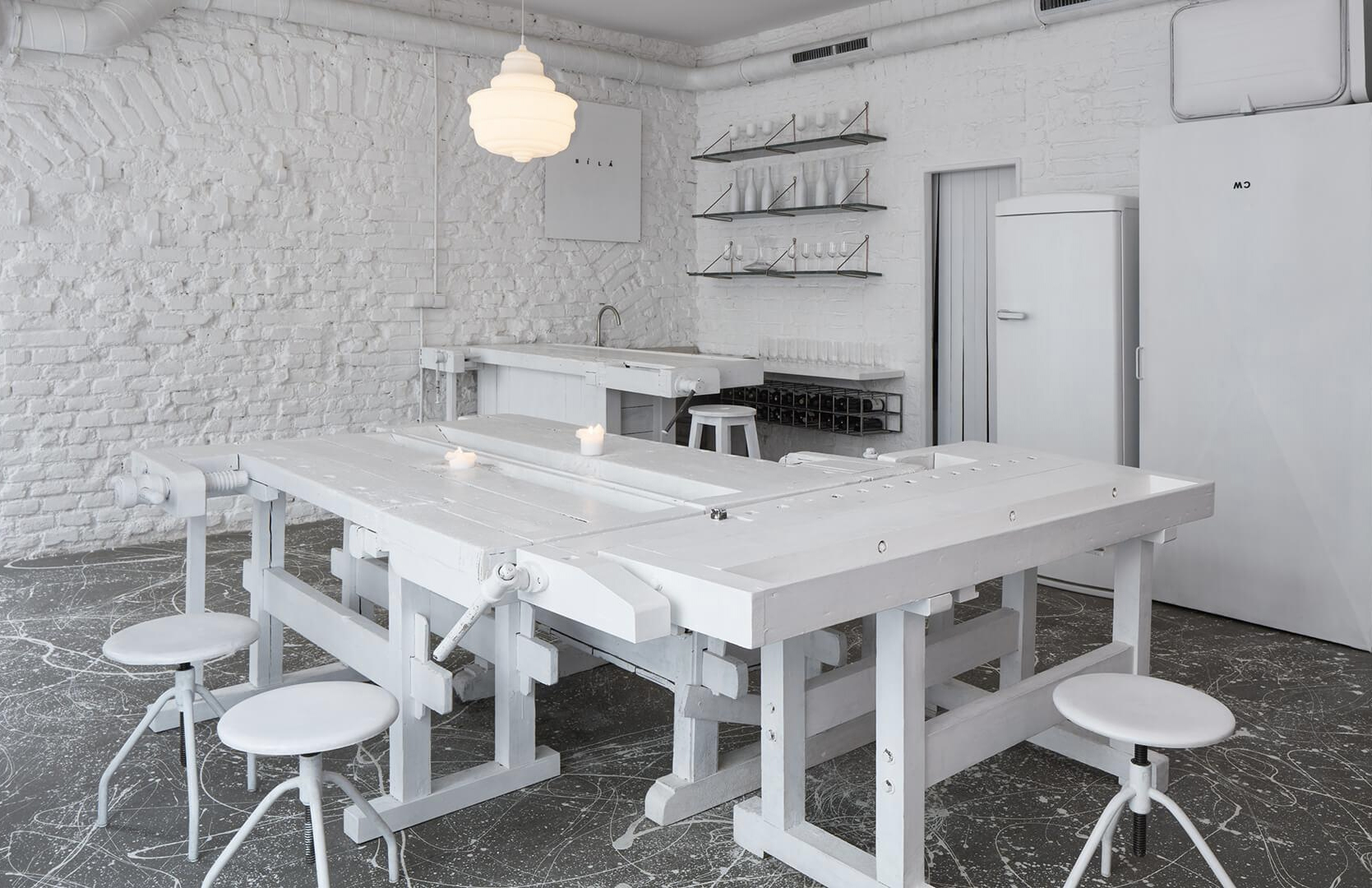 The ultra-minimal interiors of Dvojka bar in Prague