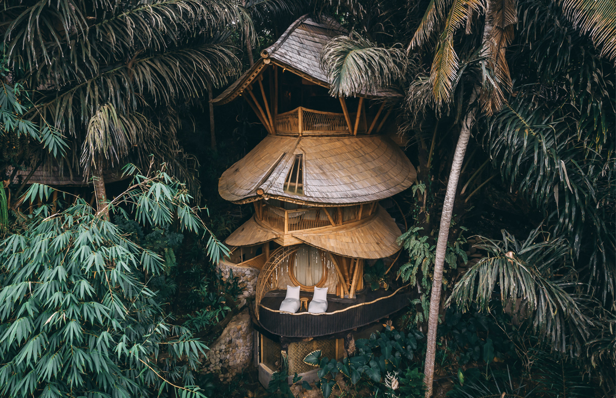 A playful bamboo treehouse  is for rent in Indonesia The 