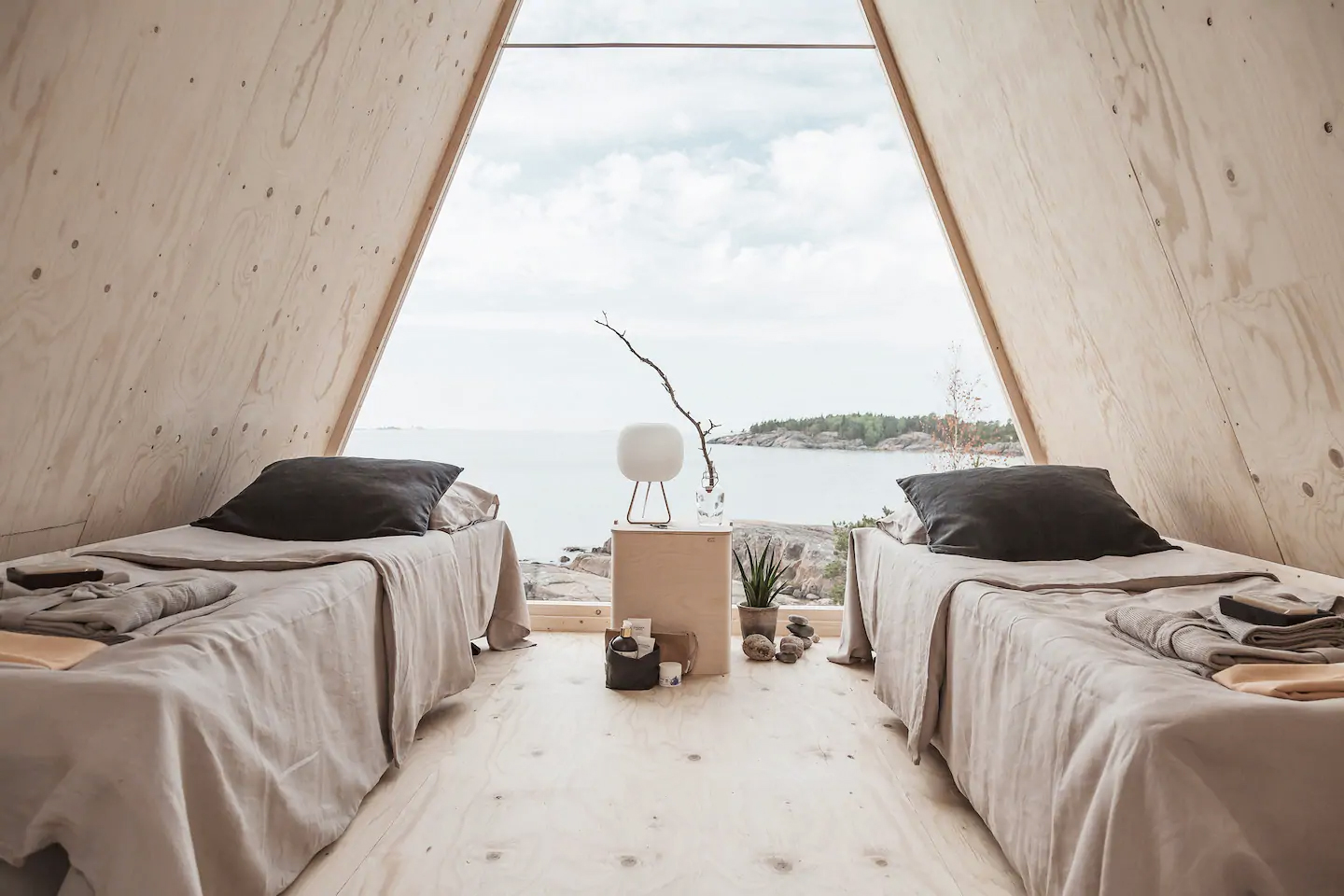 Nolla A-frame cabin lets you live off-grid in Helsinki