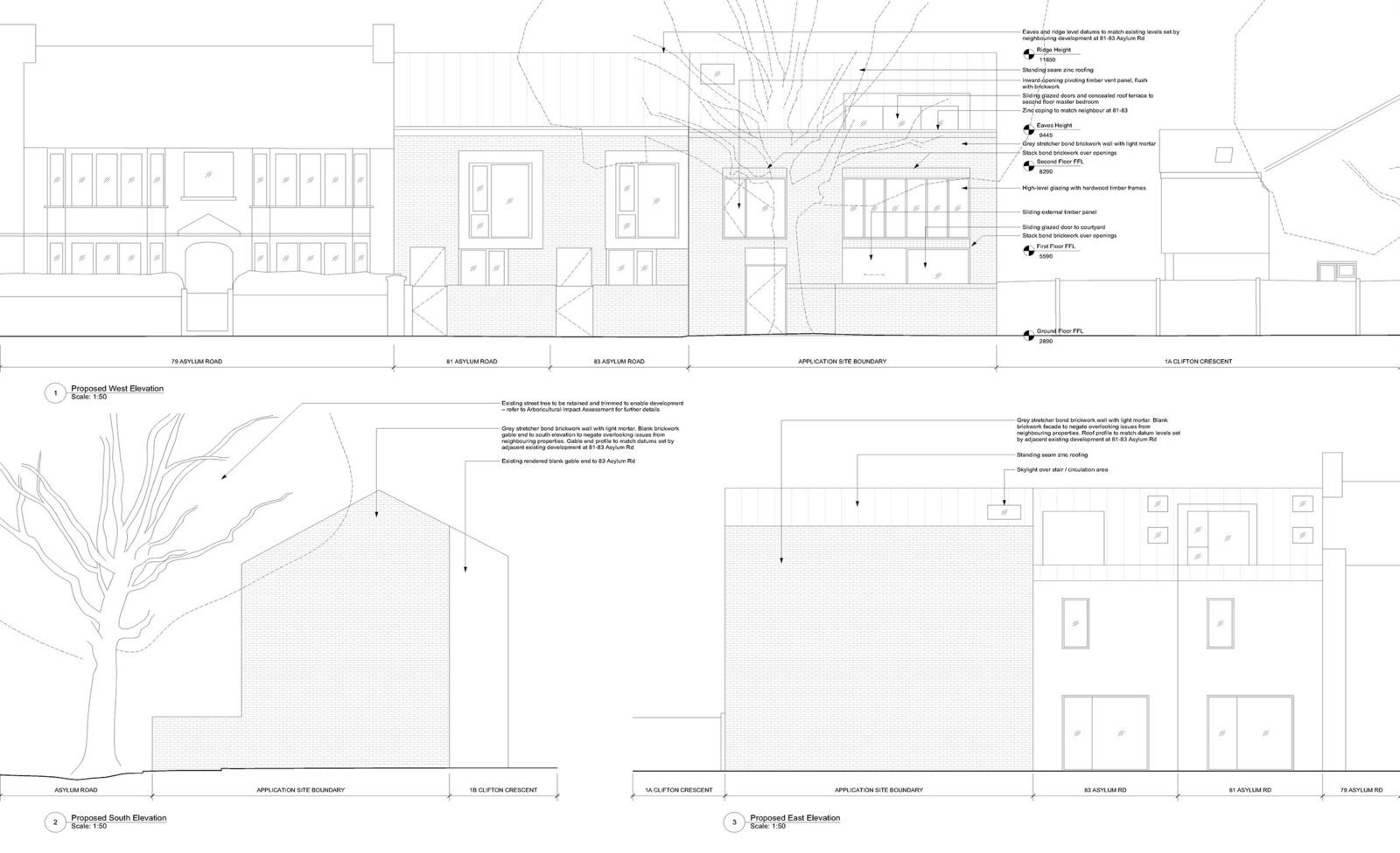 Plans for the proposed development by Carl Turner Architects. Via The Modern House