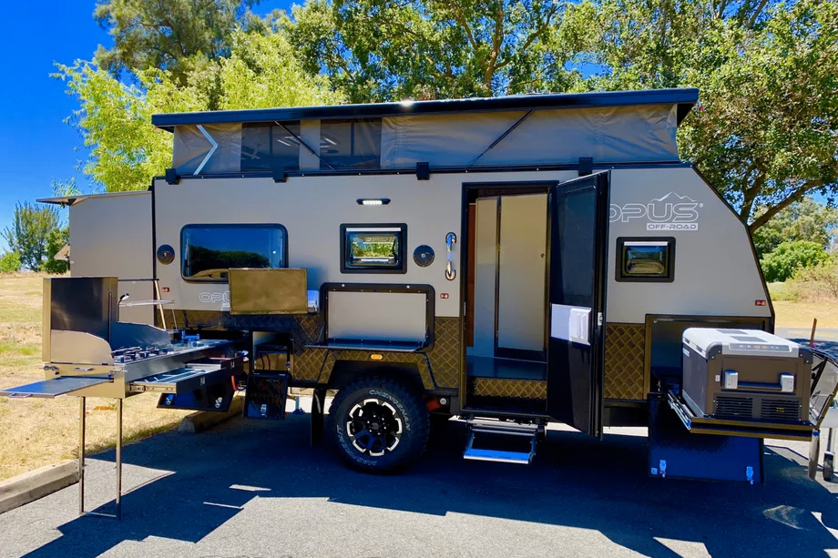 The collapsible Opus 15 camper trailer