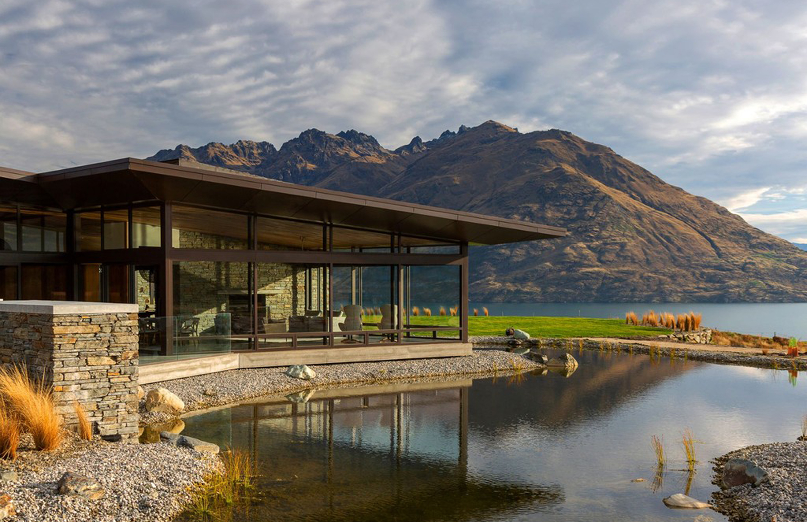 Hidden Island is designed to disappear into the landscape in New Zealand’s Queenstown