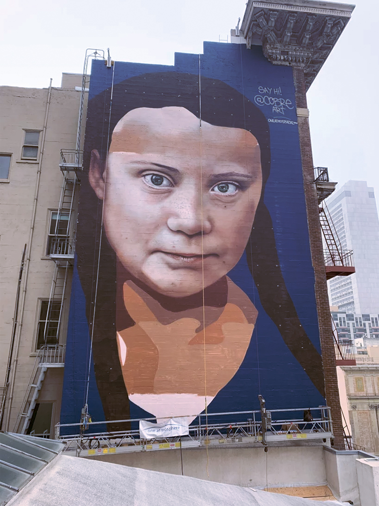 Greta Thunberg mural in San Francisco