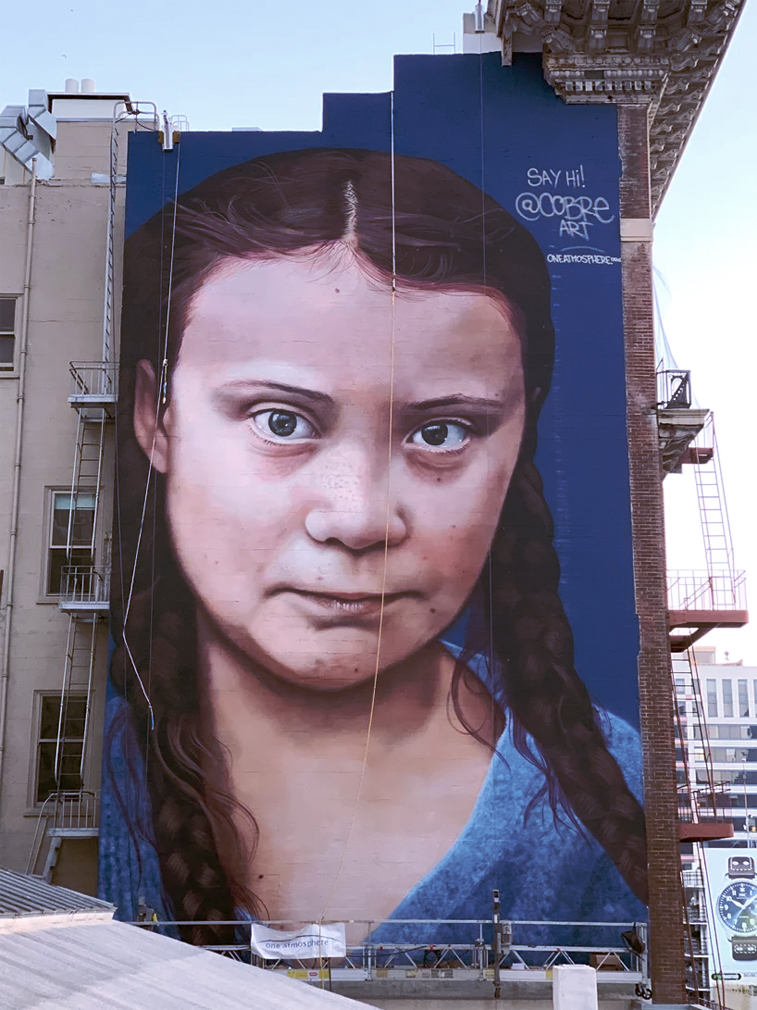 Greta Thunberg mural in San Francisco