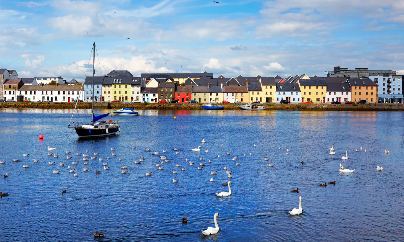 Galway harbourfront. The city has been named 2020 European City of Culture and will host a plethora of events and talks over the next 12 months