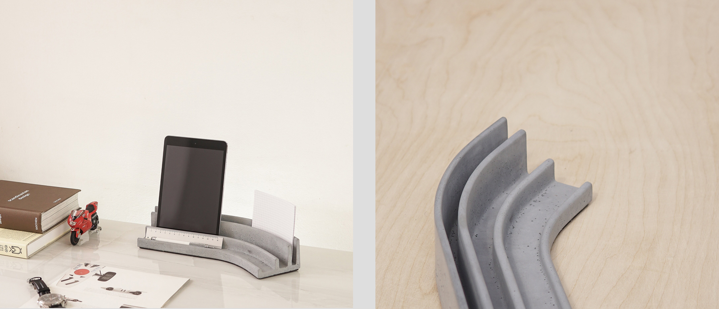 Brutalist desk accessories by Studio Saif Faisal