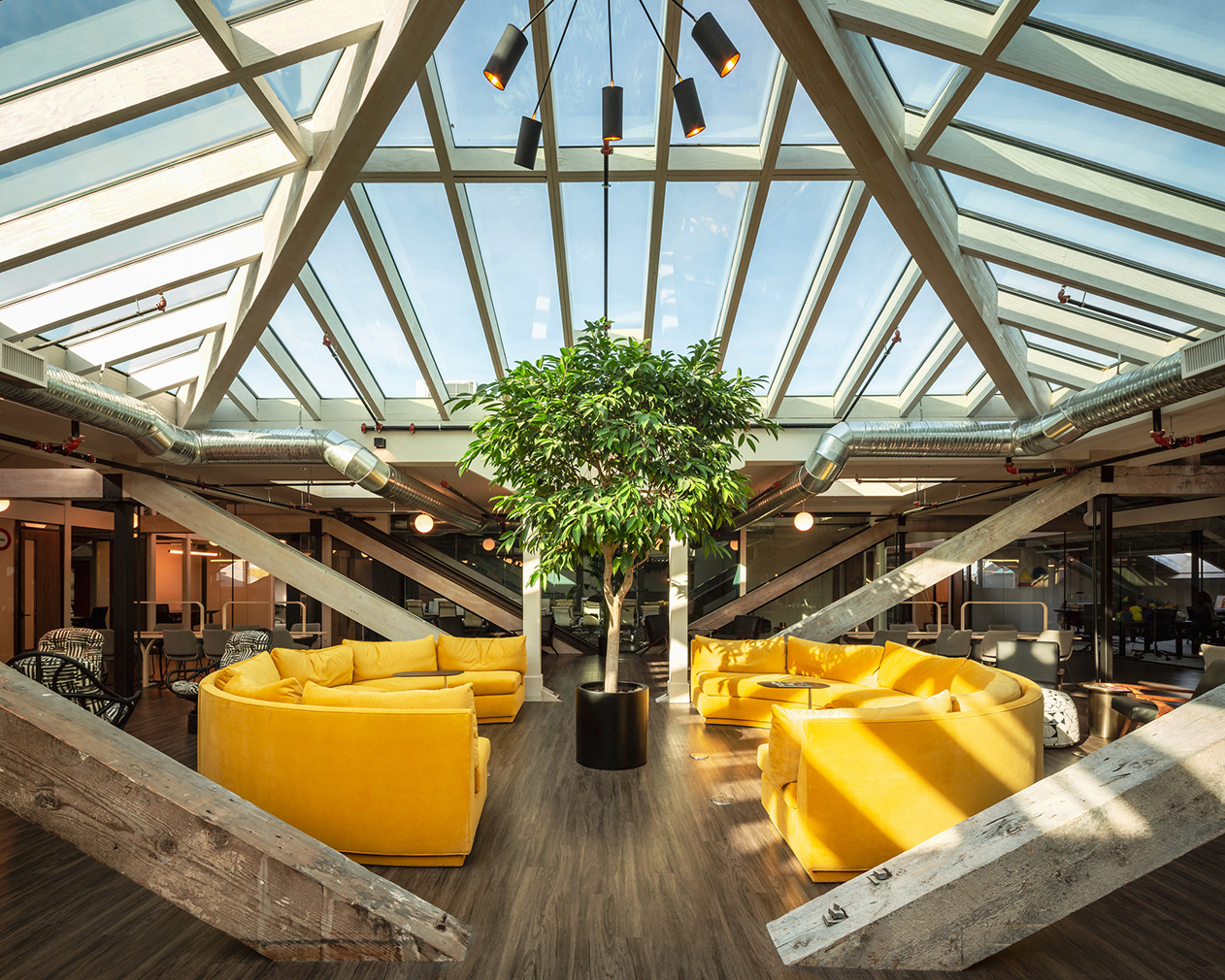 Victoria’s newest coworking space Kwench sits under a vast glass roof
