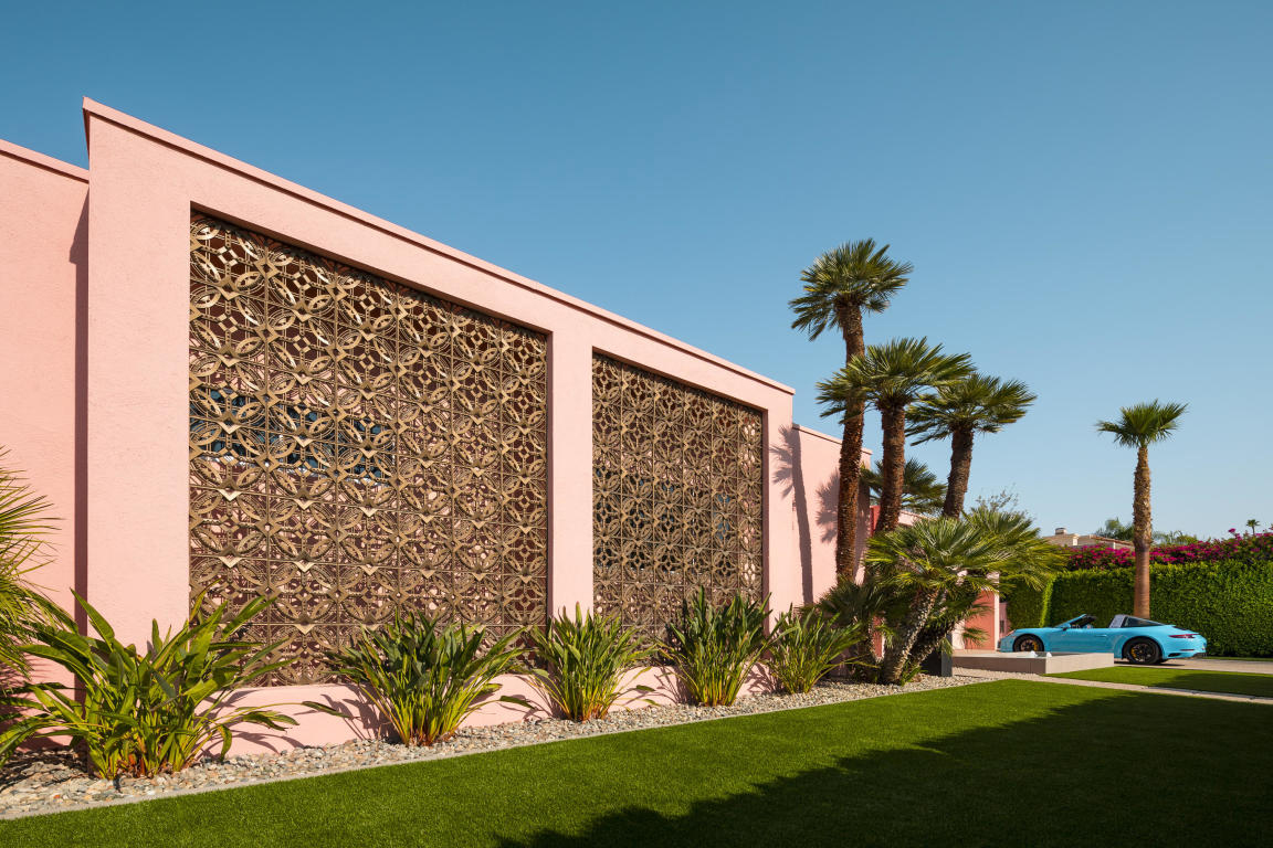 Pastel pink Palm Springs home by Albert Frey is for sale