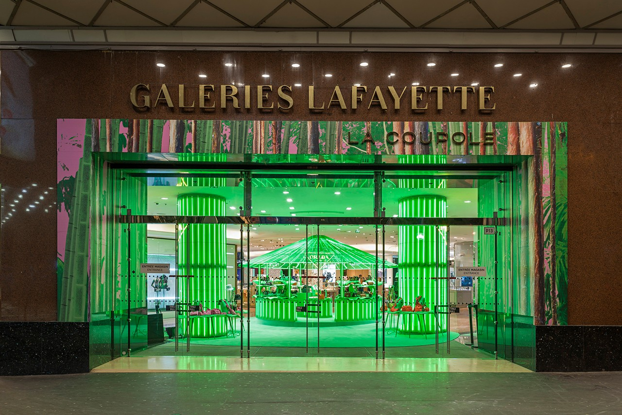 Tropical pavilions spring up inside Paris’s Galeries Lafayette courtesy of Prada