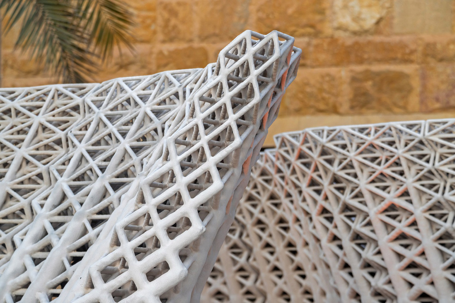 This sustainable street furniture is 3D-printed using sand