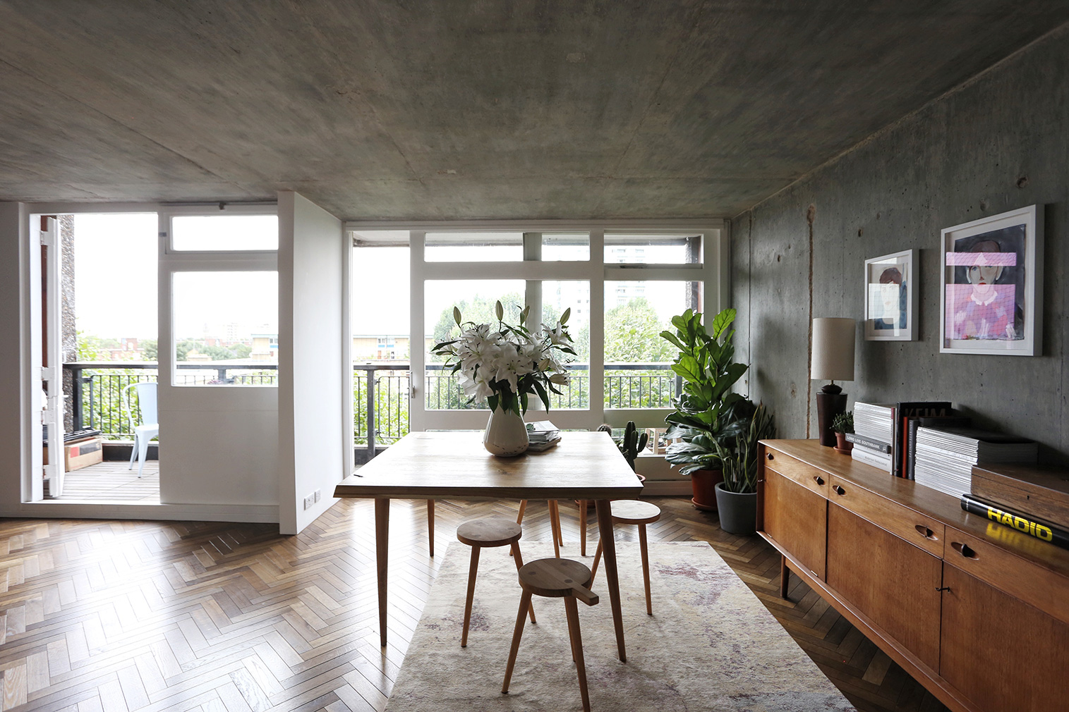 Industrial style is elevated with polished timber and steel in this London apartment, which lies in Ernö Goldfinger’s brutalist icon Trellick Tower.