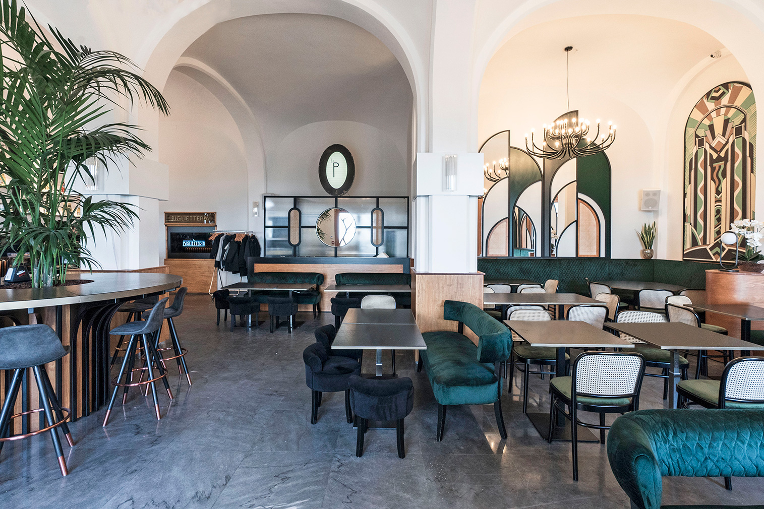 A box office is reborn as 'New Deco' restaurant La Biglietteria in Bari