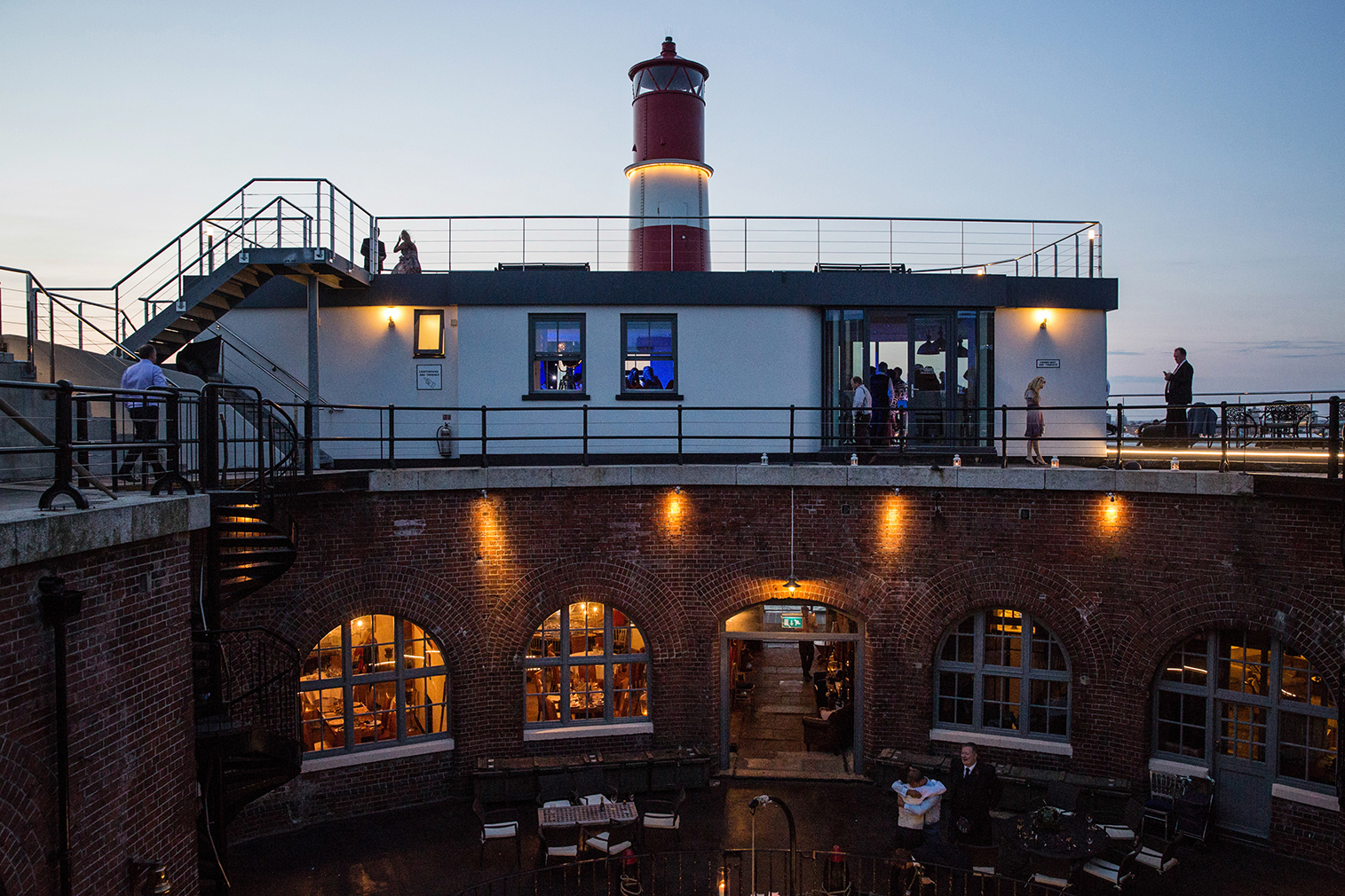 Spitbank Fort and lighthouse