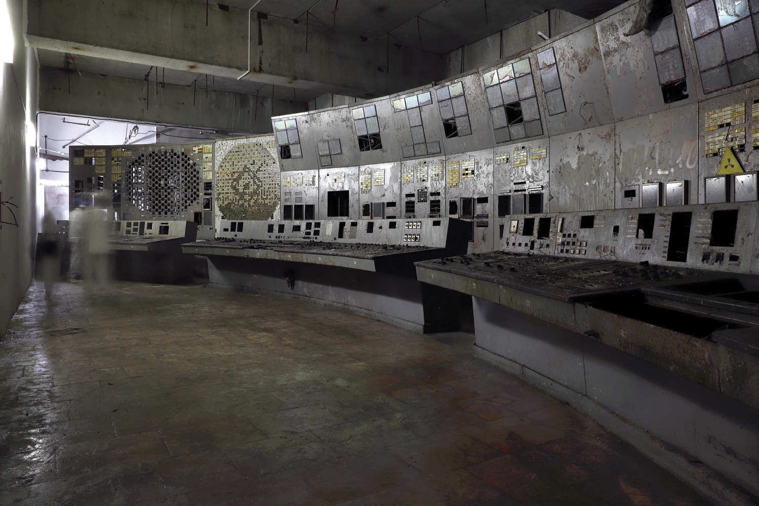 Control Room 4, the room where the 1986 disaster originated. Now stripped of many of its fittings and cleaned of dust, it has been declared safe for visitors. Since autumn 2019, the power plant authorities have included it on official tours. © Darmon Richter / FUEL Publishing