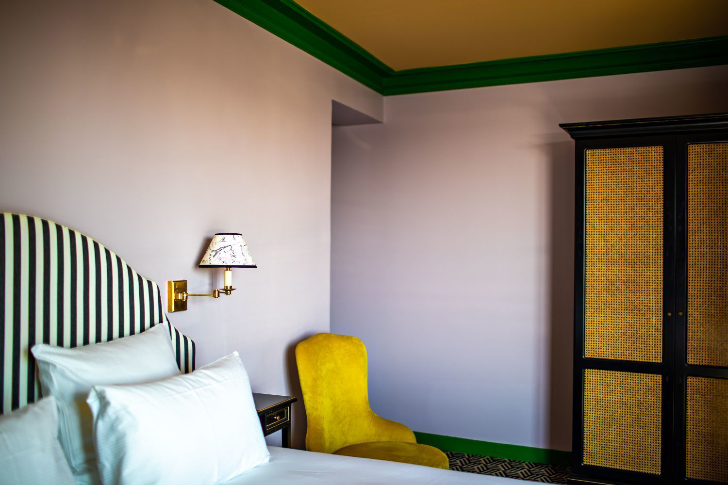 Pattern and colour clash at Paris's maximalist Hotel Les Deux Gares 