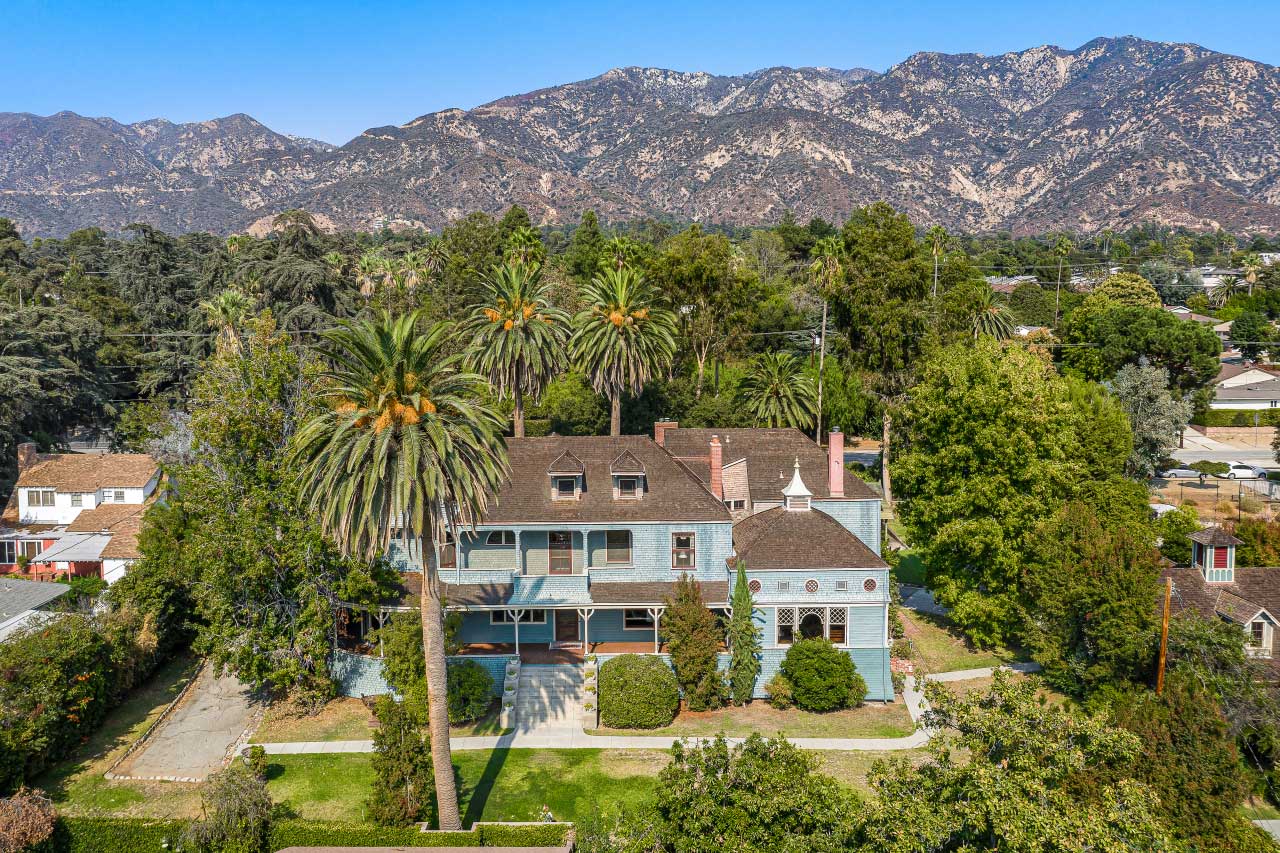 The historic Andrew McNally House sits at the foothills of the San Gabriel mountains