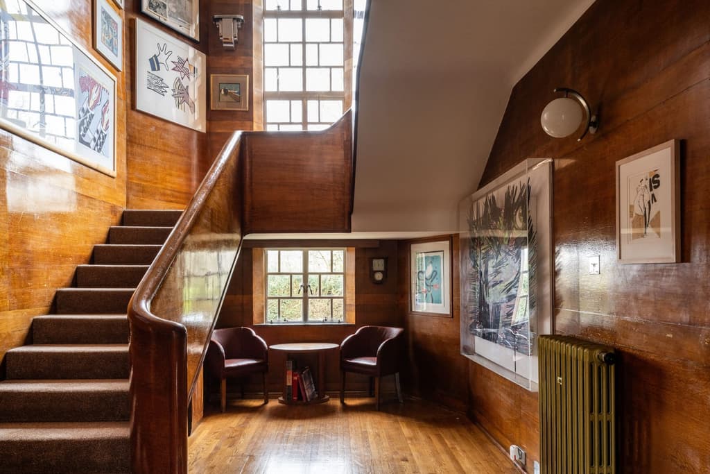 Wood panelled hallway